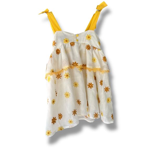 Girls Size 4T White & Yellow Daisy Sundress with Matching Purse - Picture 12 of 12